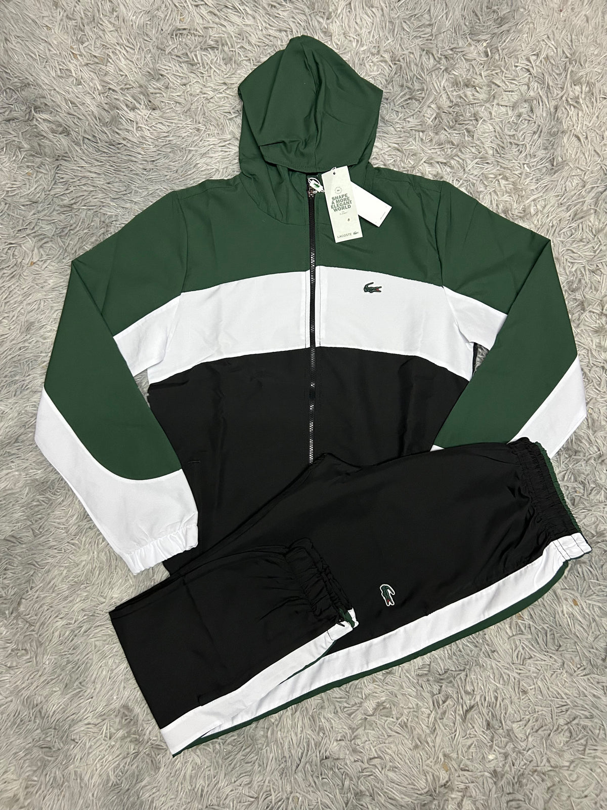 Chandal lacoste tricolor logo verde
