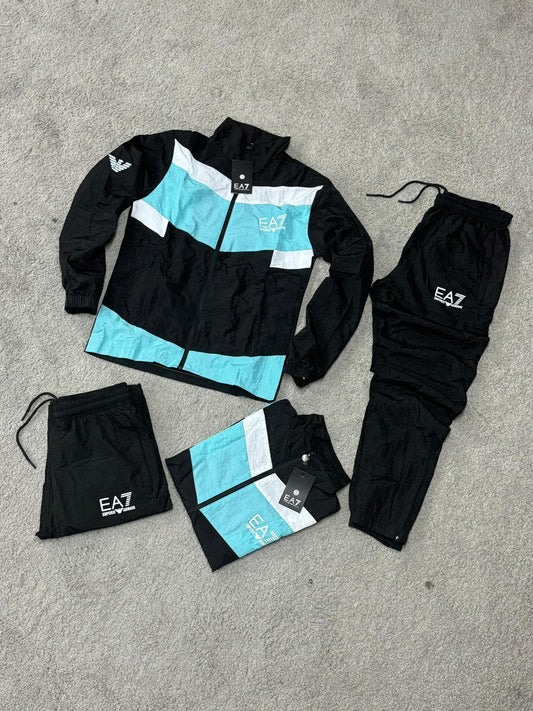 Chandal ARMANI negro y azul detalles blancos