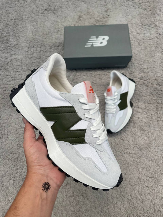 NEW BALANCE 327 blancas logo verde
