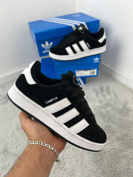 Adidas campus negro logo blanco