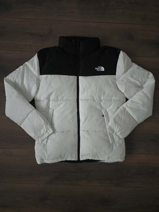 Abrigo north face blanco negro