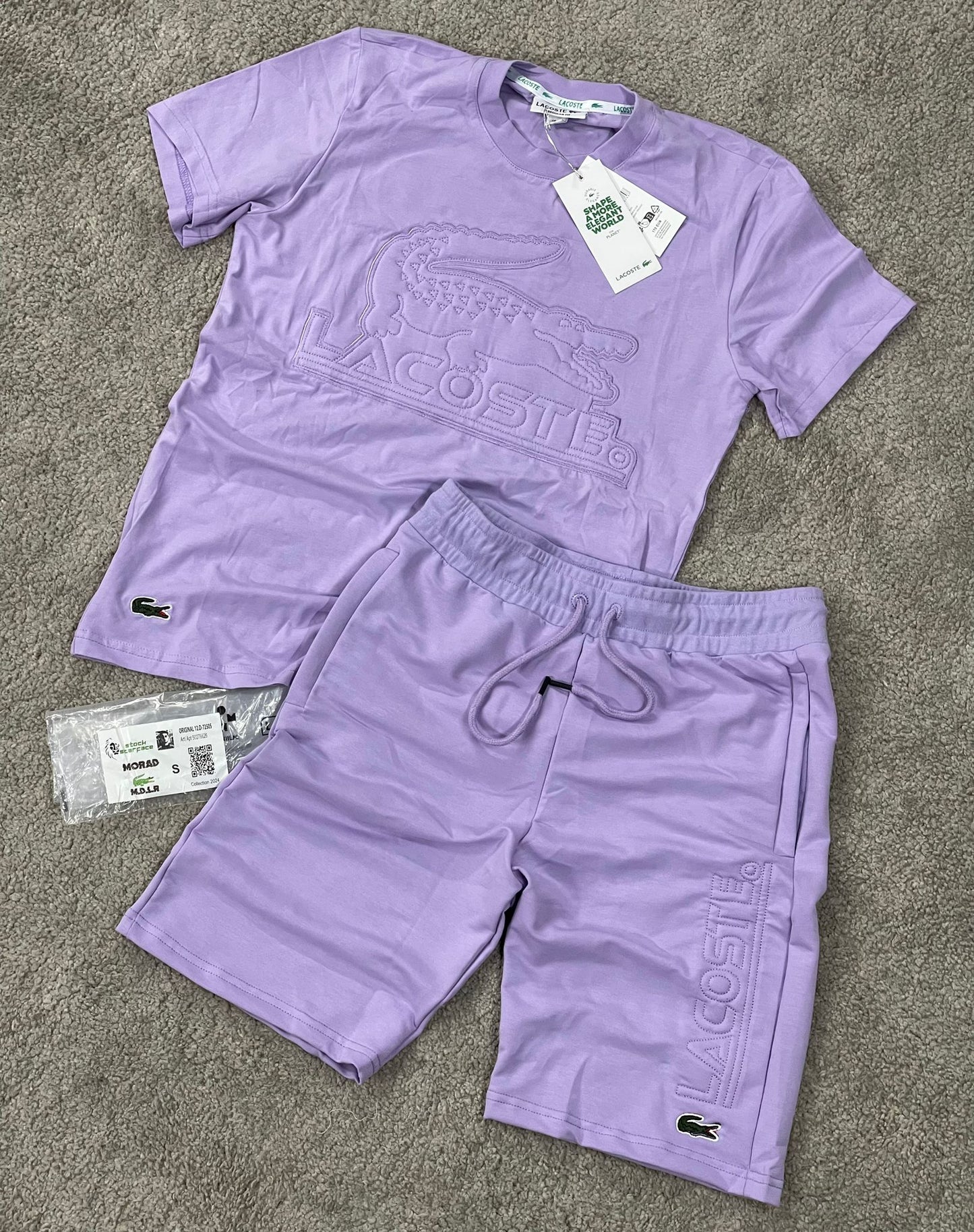 Conjunto lacoste morado logo en pecho