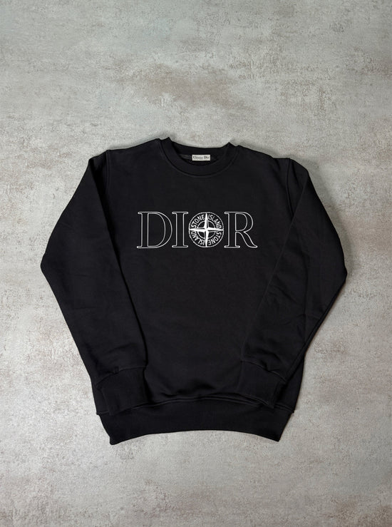 Sudadera DIOR x STONE ISLAND negro logo letras blanco