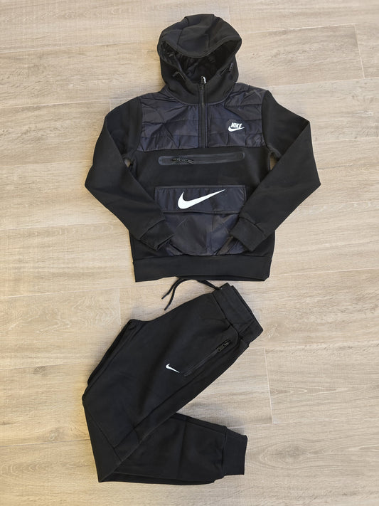 Chandals bolsillo nike negra logo blanco