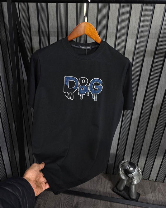 Camiseta D&G negra logo azul