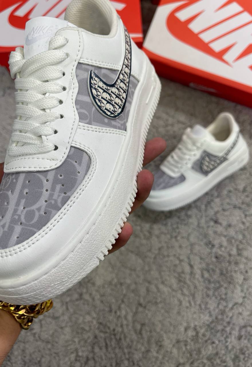 AIR FORCE 1 X DIOR BLANCAS Y GRISES
