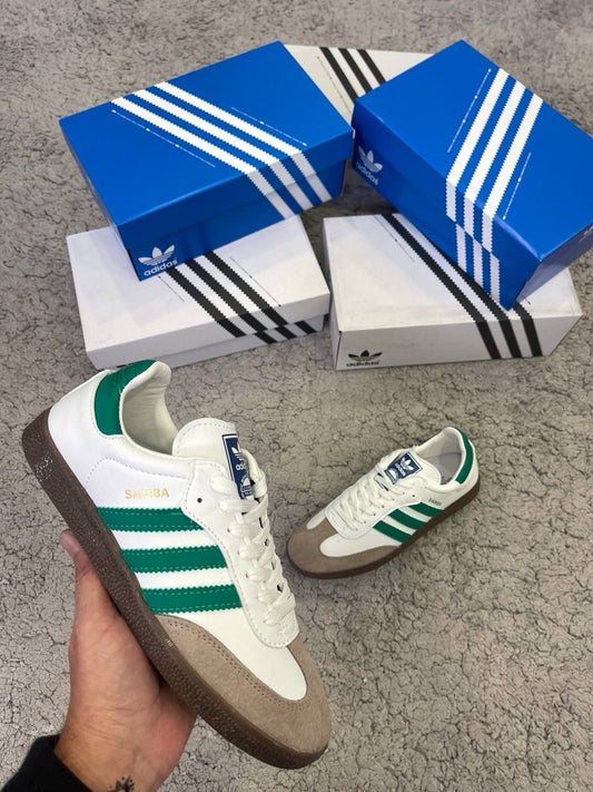 ADIDAS SAMBA BLANCA LOGO VERDE