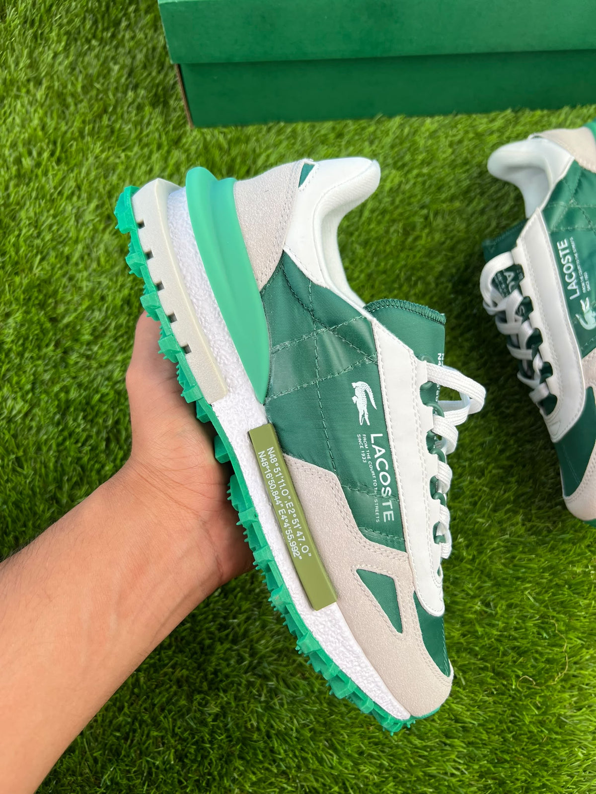Zapatillas Lacoste Elite Active verdes logo blanco