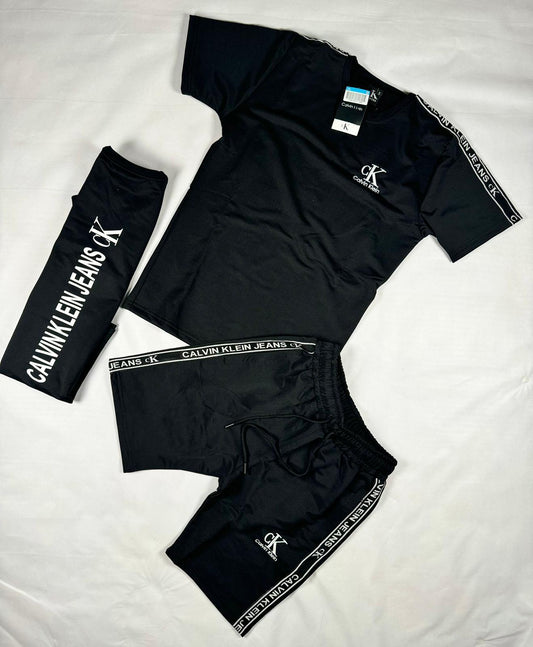 Conjunto calvin klein negro logo blanco