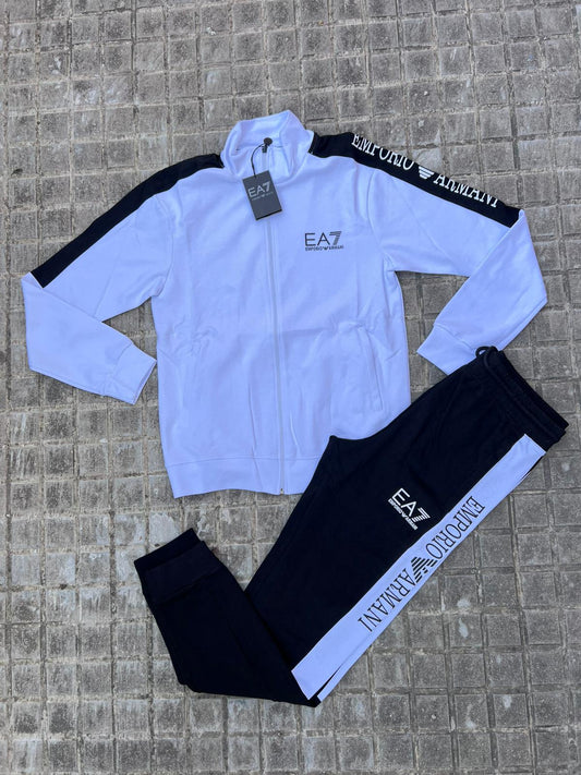 Chandal armani blanco logo negro