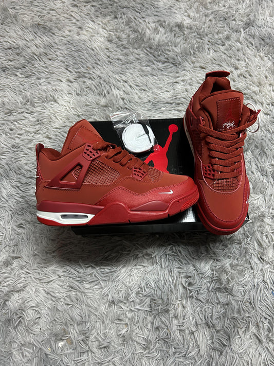 JORDAN 4 rojas detalles blancas