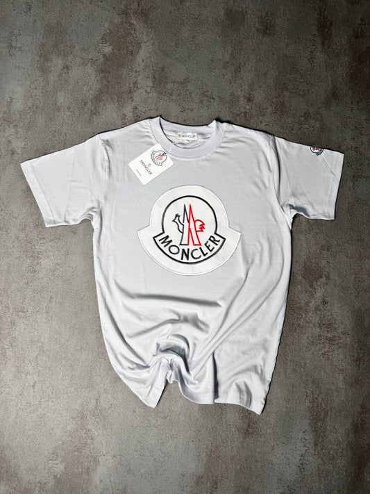 Camiseta Moncler blanco logo grande tricolor