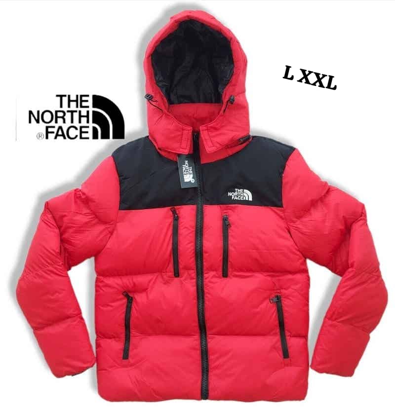 Chaqueta north face rojo detalles negros logo blanco