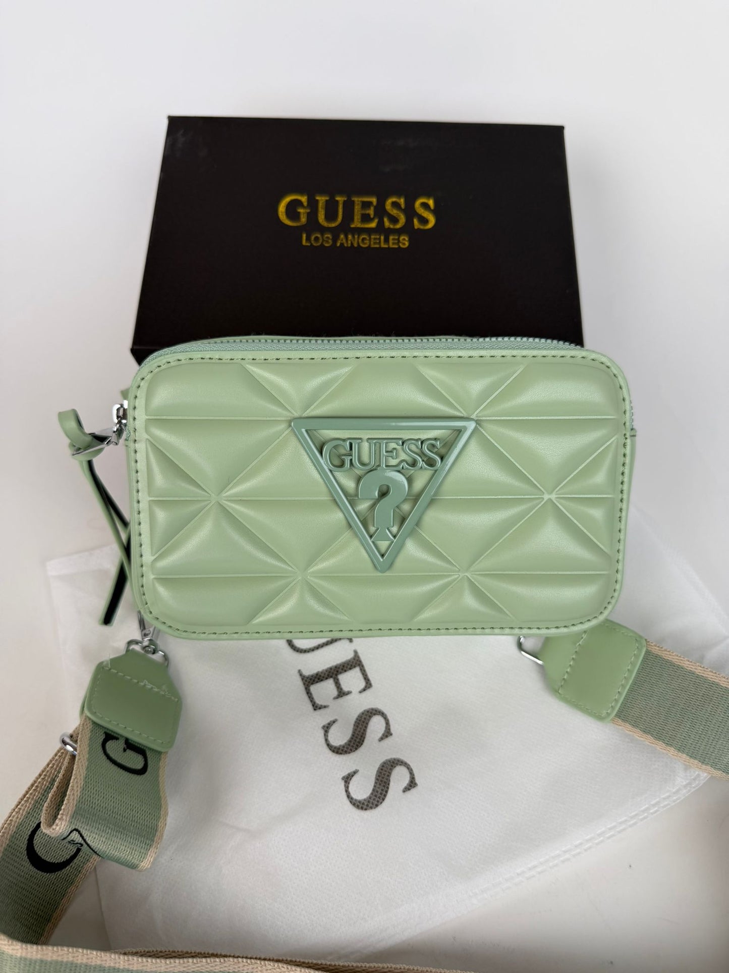 Bolso Guess verde logo negro