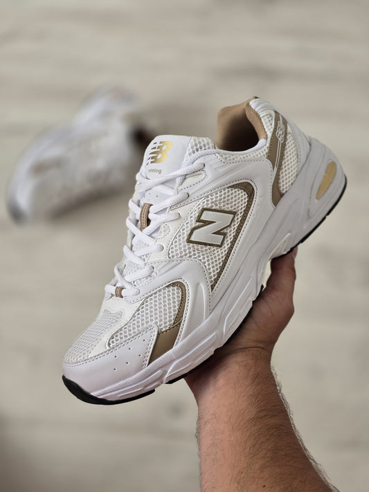 New balance 530 blanca oro