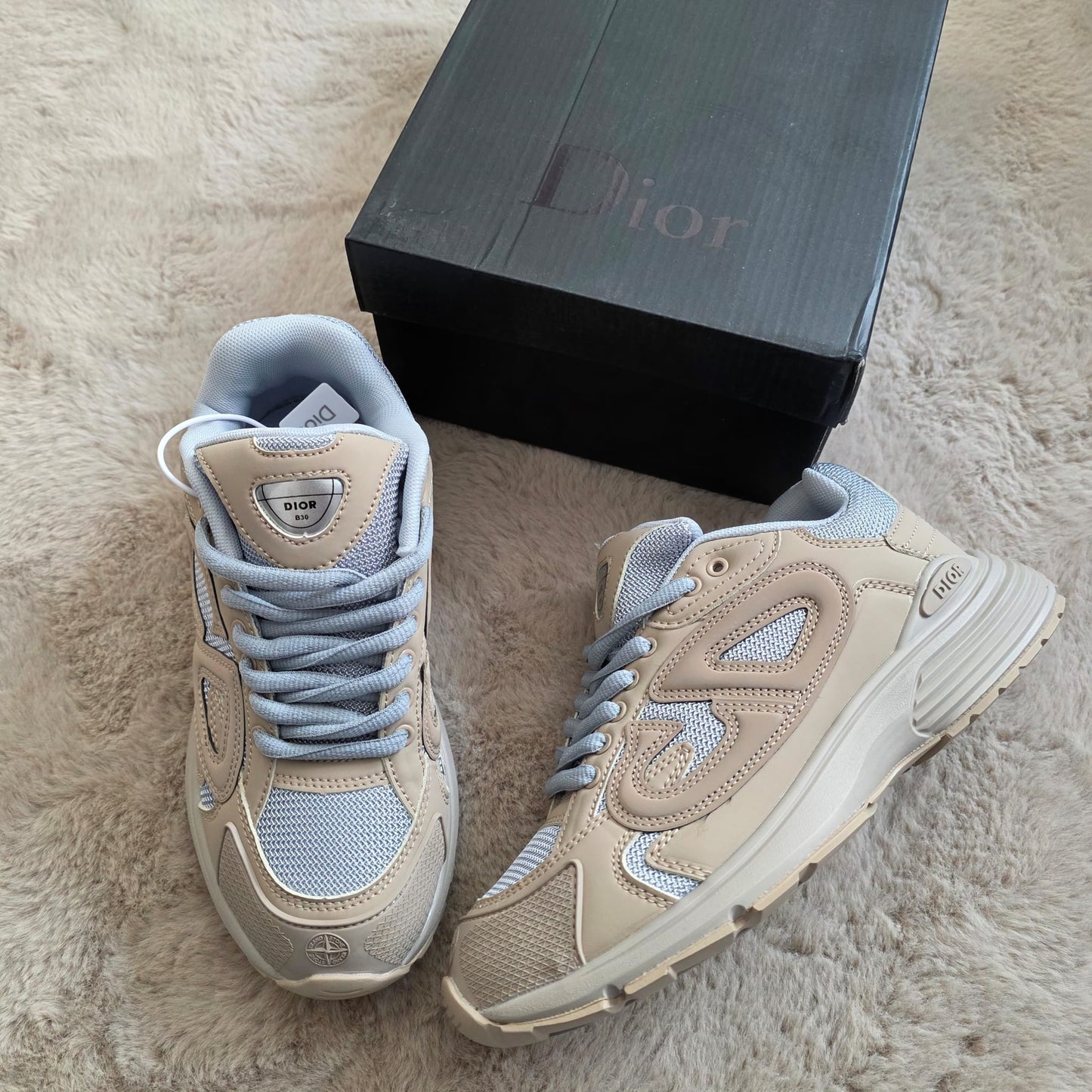 Dior B30 x Stone Island marrones logo gris