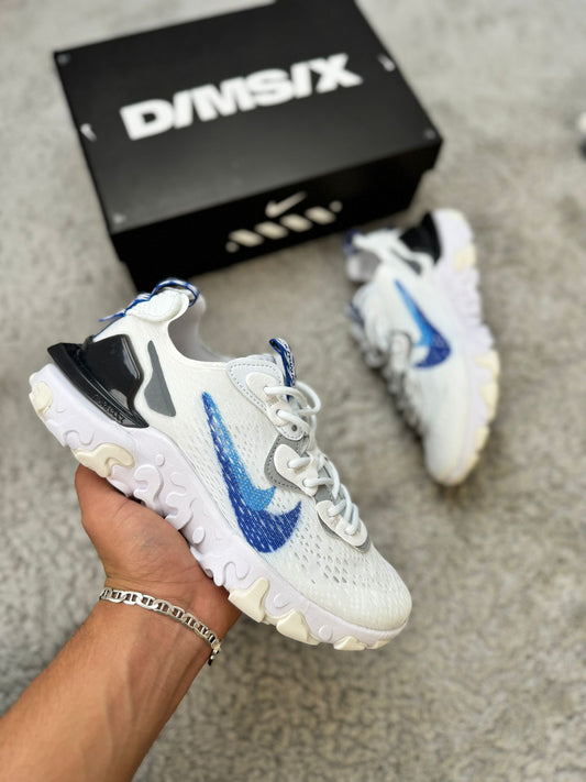 Nike react vision blancas logo doble azul