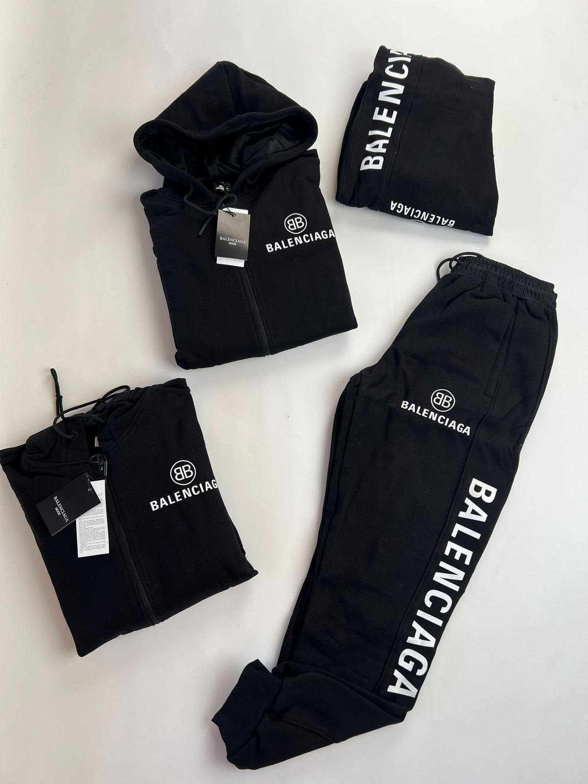 Chandal balenciaga negro logo blanco