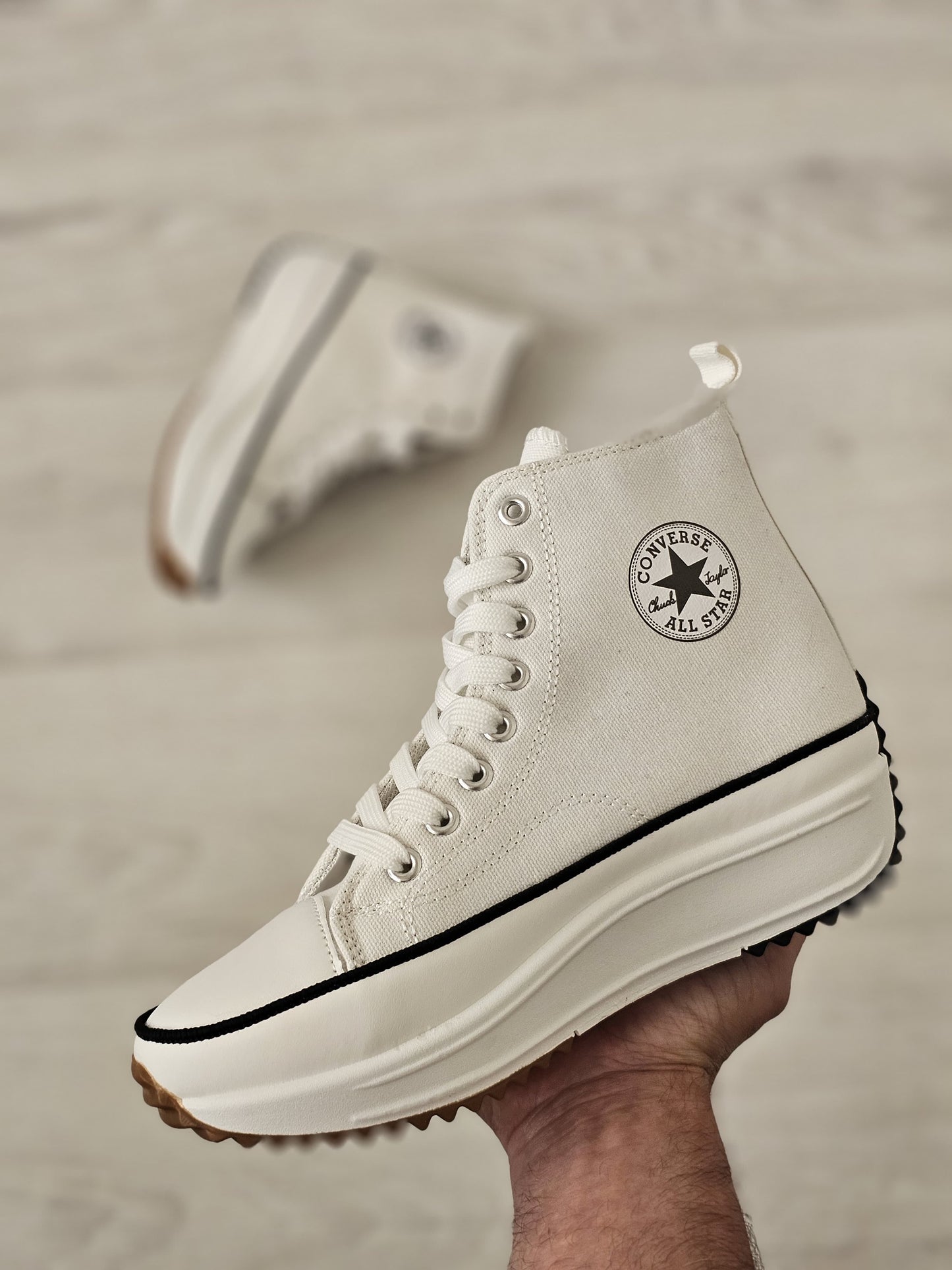 Converse run star blanca tela