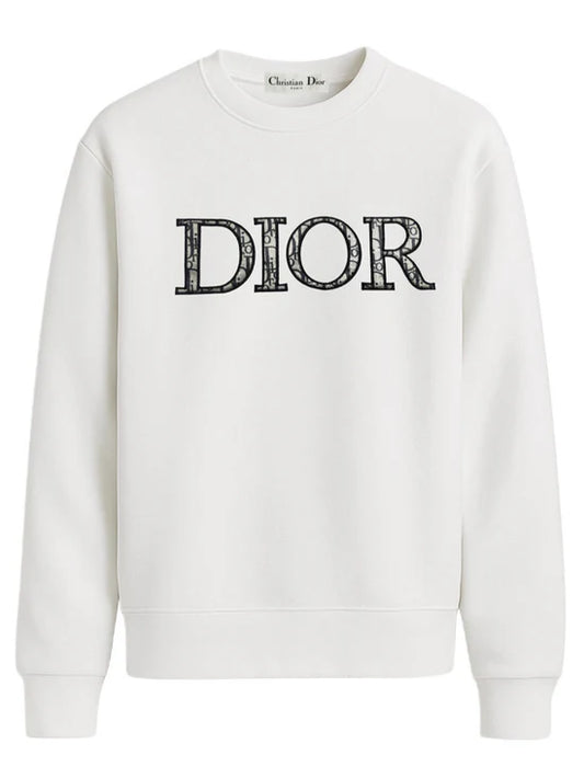 Sudadera DIOR blanca logo gris logos pequeños