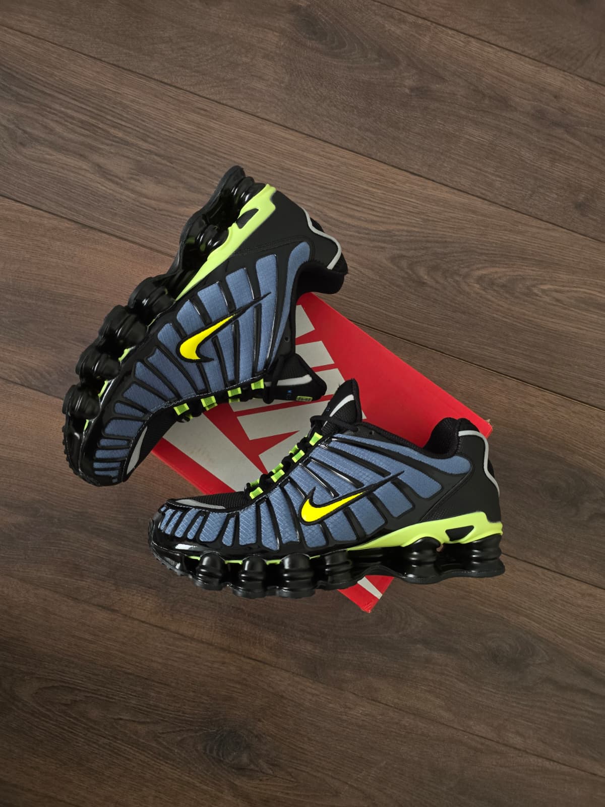 Shox gris negra verde