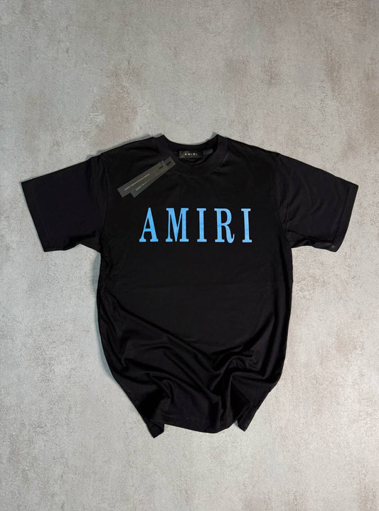 Camiseta Amiri negro logo azul