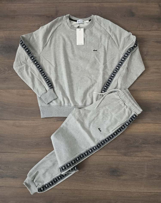 Chandal lacoste basic sin cremallera gris