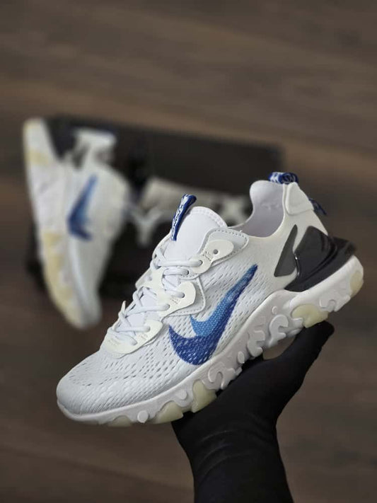 React blanca 2 logos azules