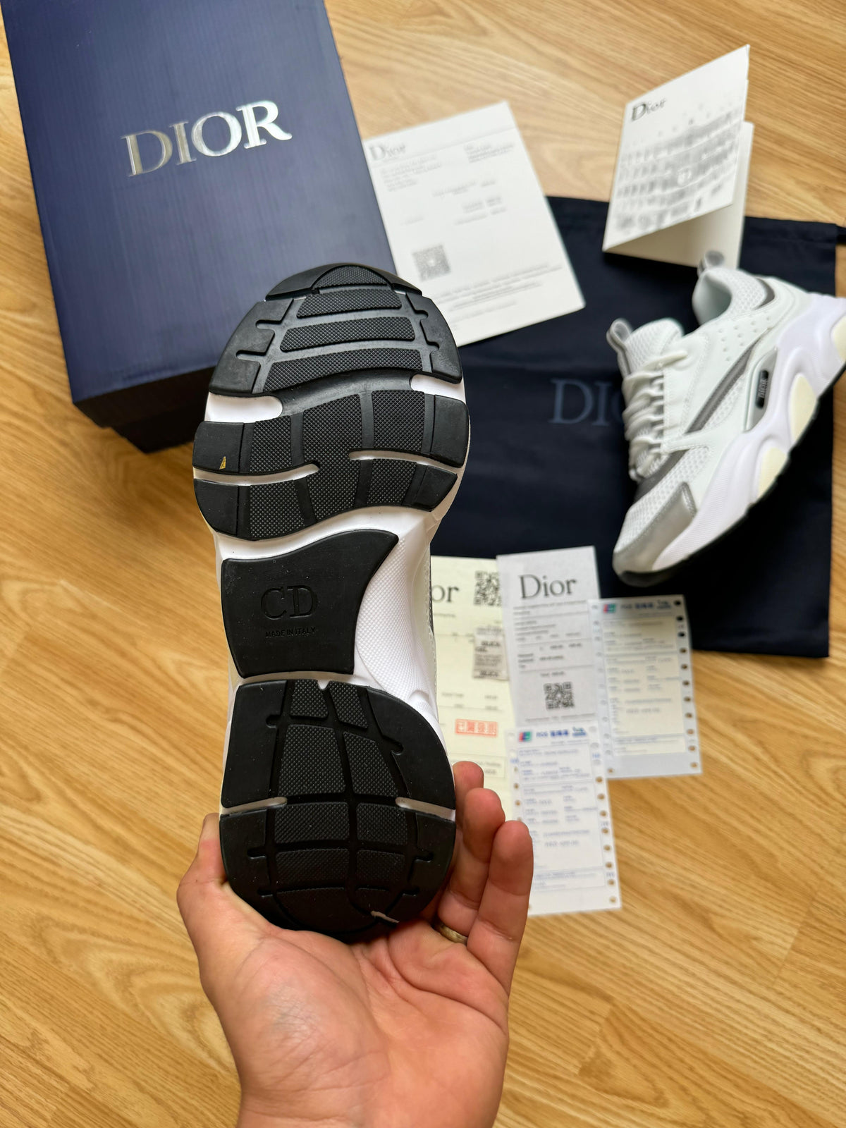 Dior B22 blancas detalles grises