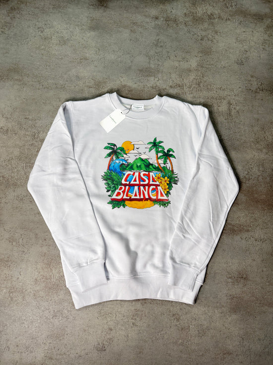 Sudadera CASABLANCA blanco logo isla
