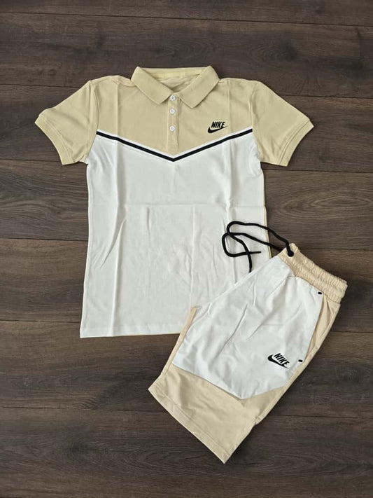Conjunto verano nike tech polo beige