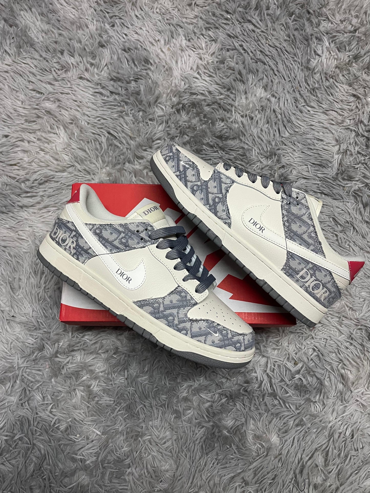 SB DUNK X DIOR logo blanco