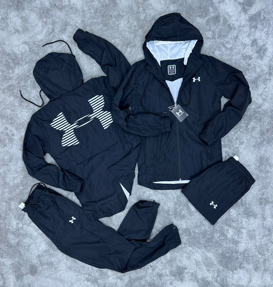 Chandal under armour negro logo blanco reflectante