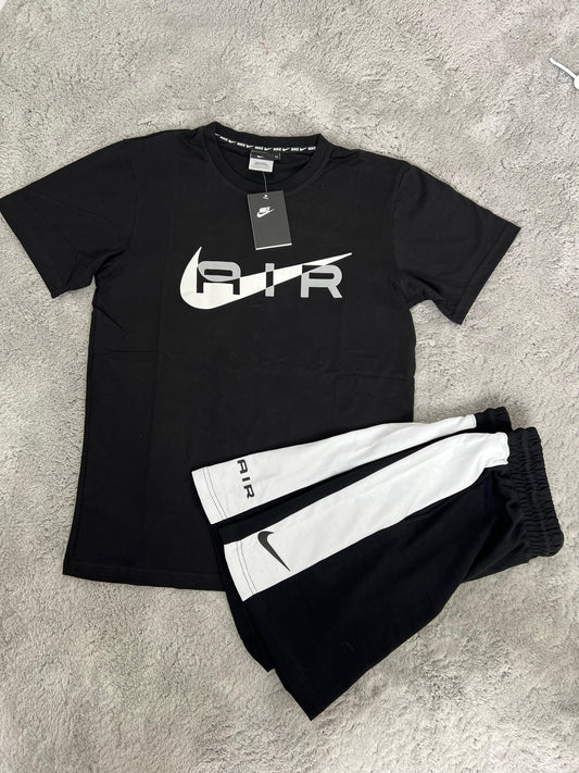 Conjunto corto nike negro y blanco