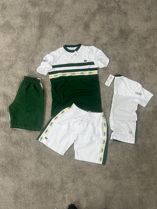 Conjunto Lacoste blanco y verde ultradry