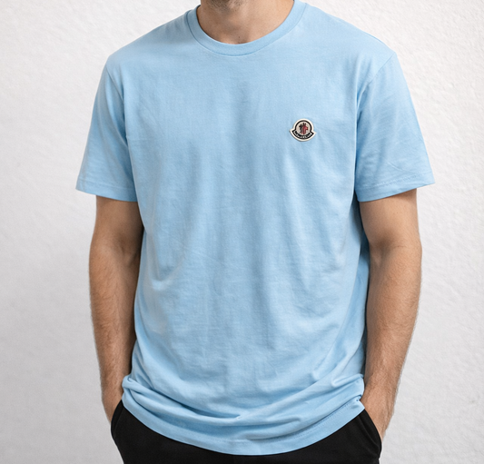 Camiseta moncler azul logo blanco