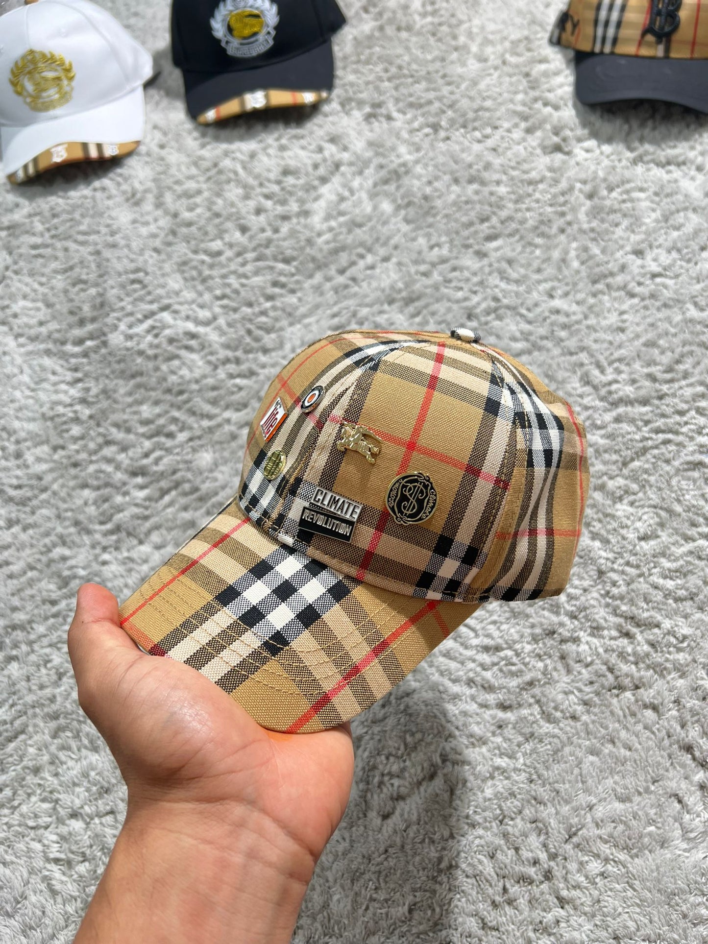 Gorra Burberry G5 marron logo blanco