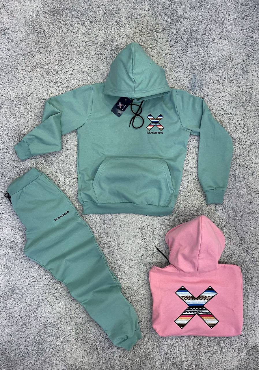 Chandal Blue Banana verde logo multicolor