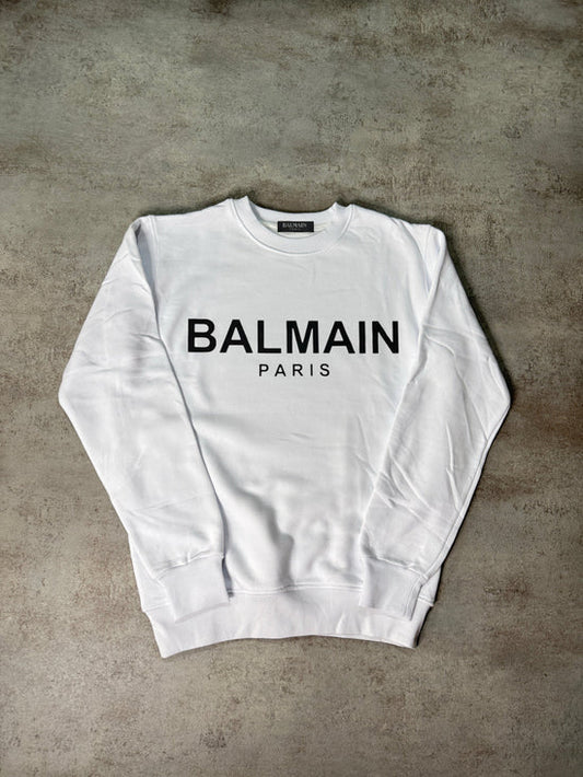 Sudadera BALMAIN blanco logo negro