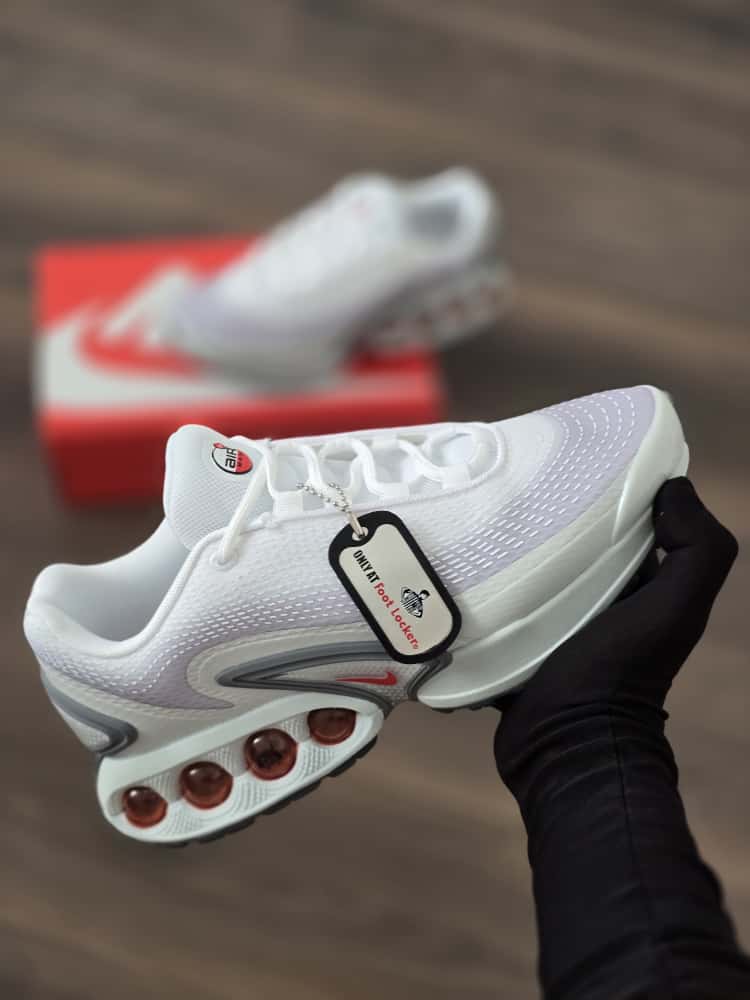 Air max dn blanca logo rojo