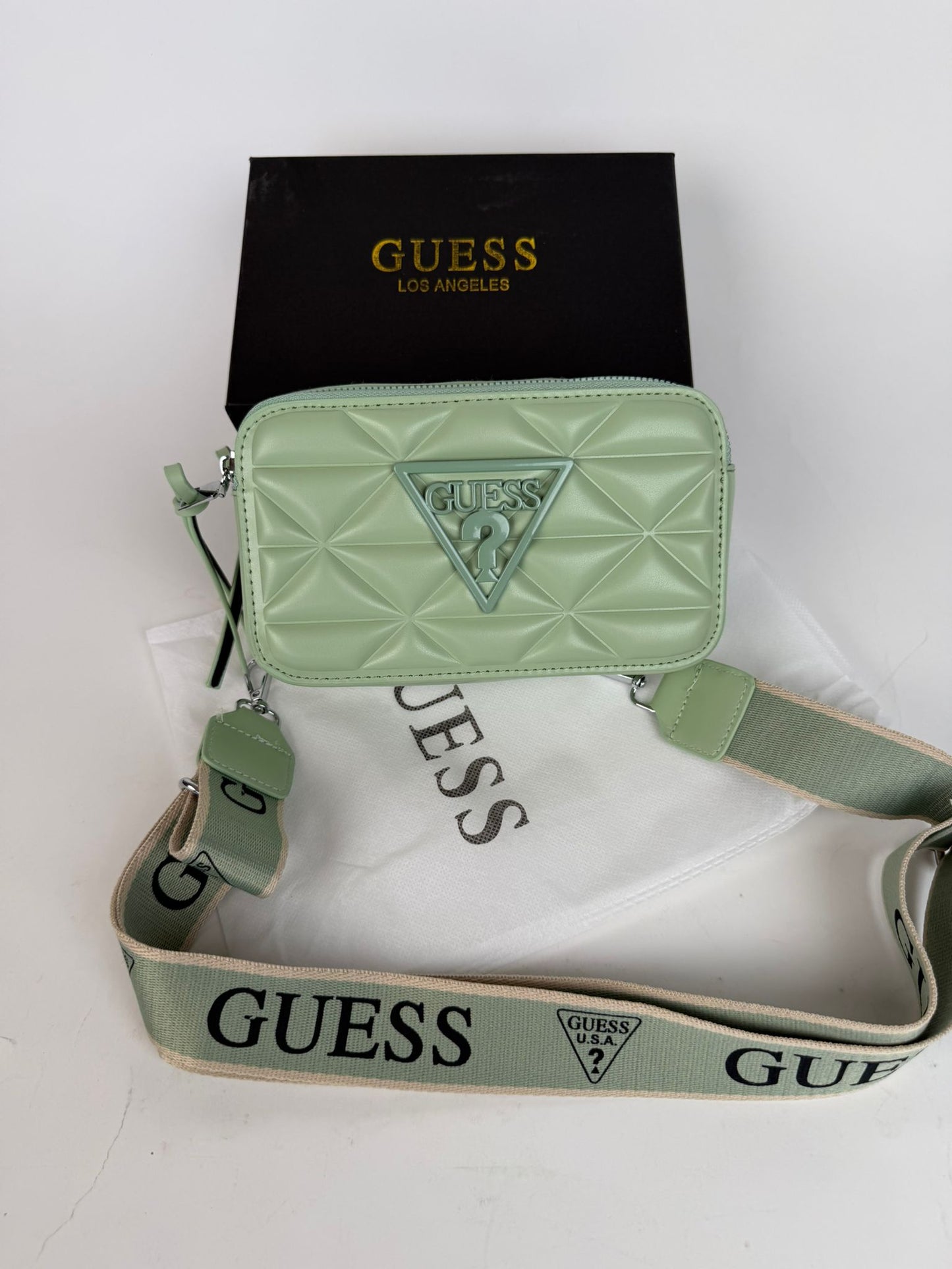 Bolso Guess verde logo negro