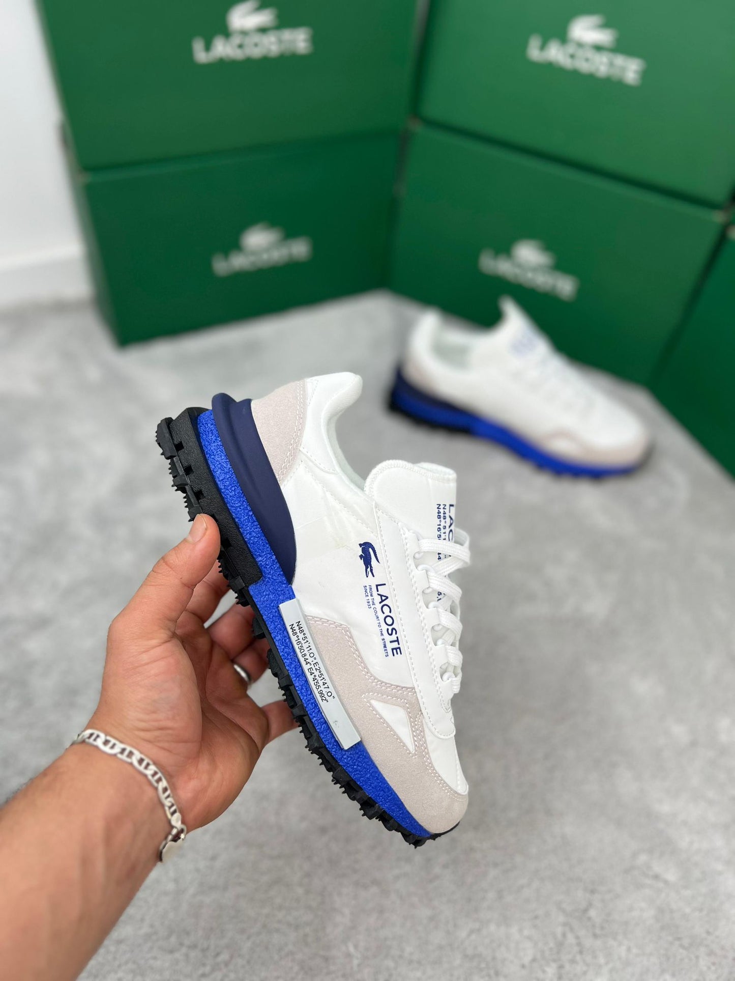 Zapatillas Lacoste Elite Active blanco detalles azules
