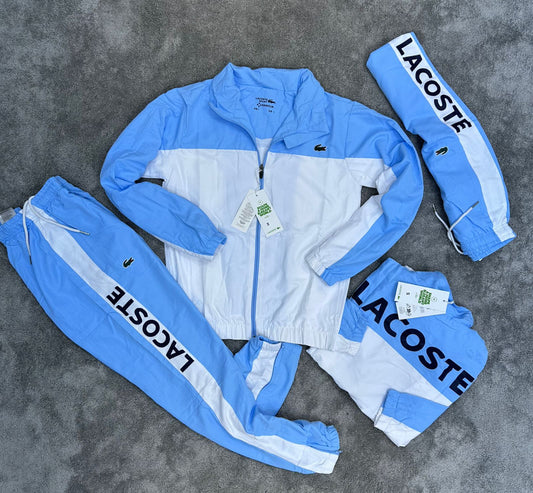 Chandal LACOSTE blanco y azul logo verde