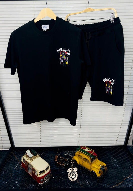 Conjunto OFF WHITE negro detalles blancos