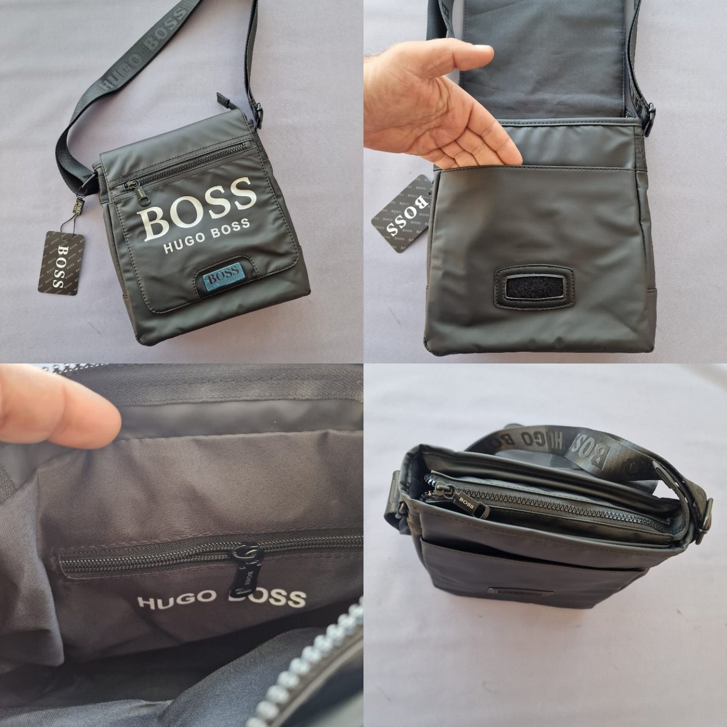 BANDOLERA HUGO BOSS LOGO BLANCO