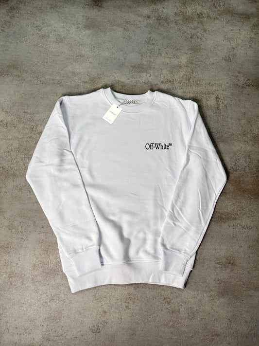 Sudadera OFF WHITE blanco logo negro logo contorno