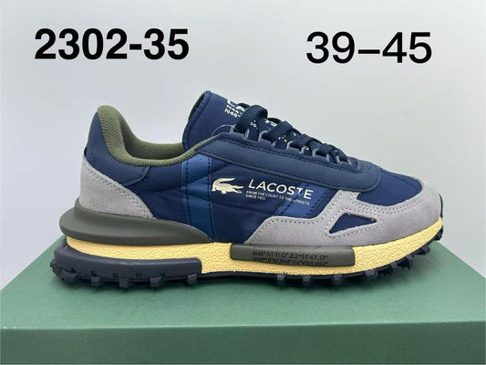 Zapatillas Lacoste Active gris azul logo blanco crema