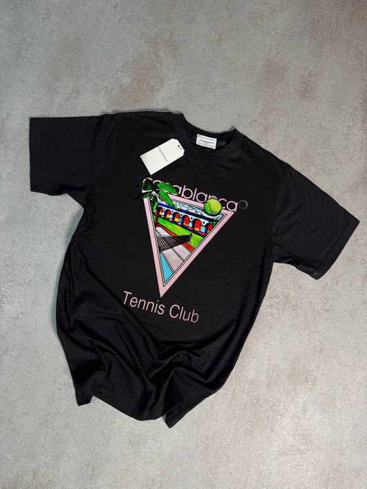 Camiseta Casablanca negro logo rosa