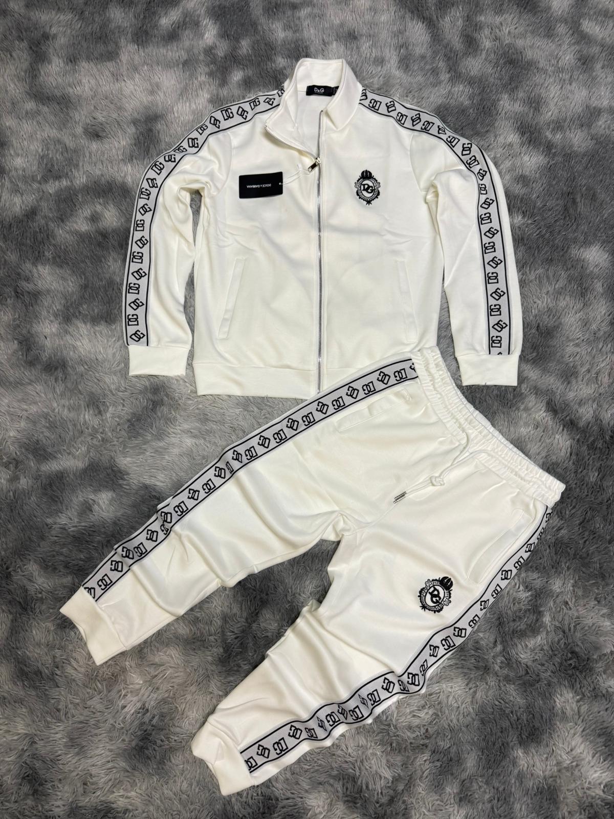 Chandal D&G blanco logo negro detalles laterales