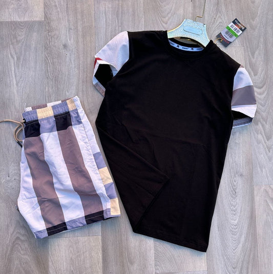 Conjunto burberry negro detalles blancos